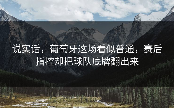 说实话,葡萄牙这场看似普通,赛后指控却把球队底牌翻出来